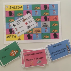 Tablero pregunta, inventa, dibuja