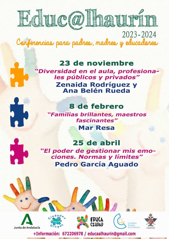 Educalhaurín 23-24: conferencias gratuitas para familias y docentes sobre Educación de Calidad